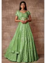 Soft Organza Light Green Party Wear Sequins Work Lehenga Choli